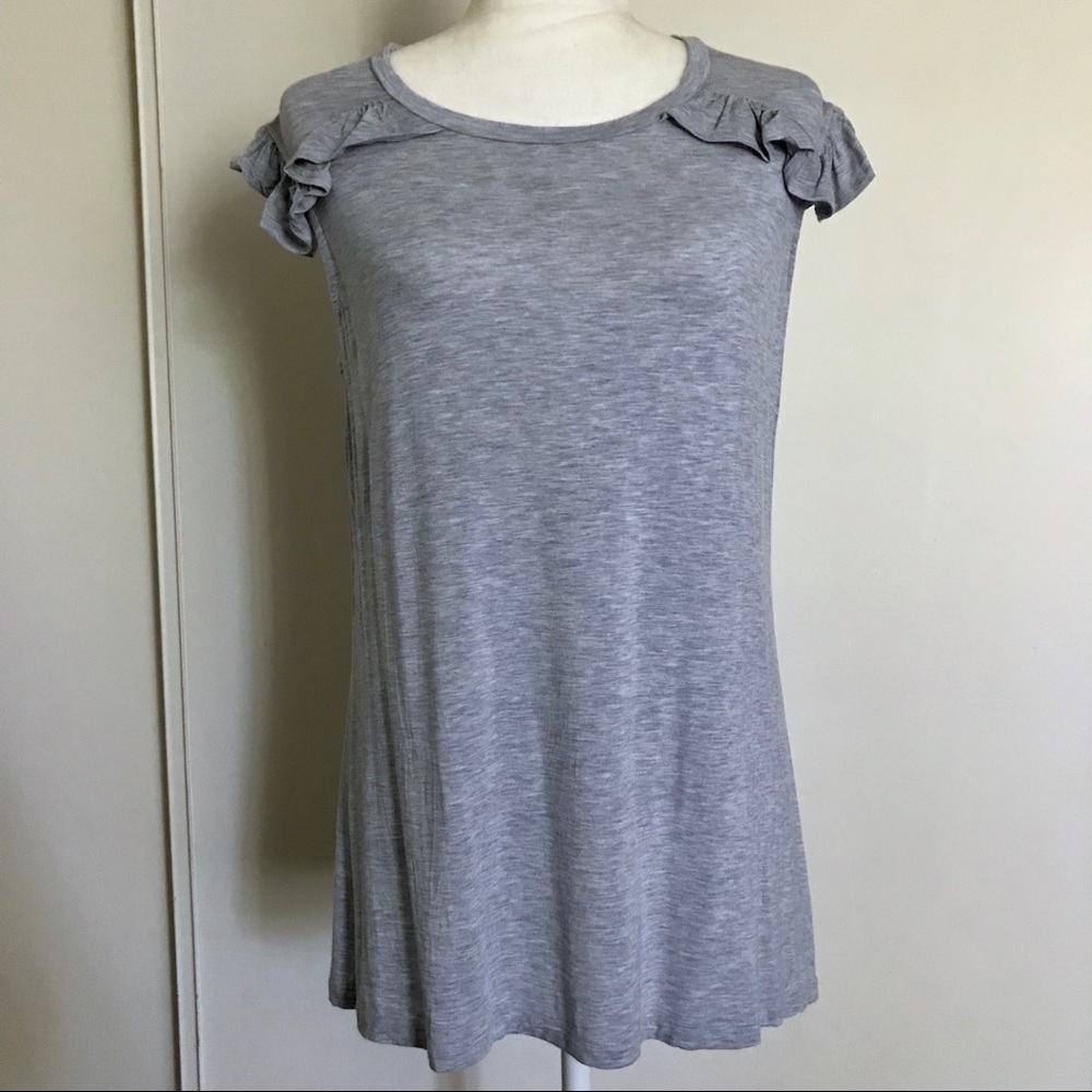Grey Ruffled Top